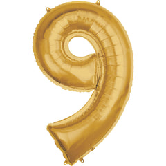 Giant 50" Gold Number 9 Foil Balloon