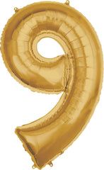 Giant 50" Gold Number 9 Foil Balloon