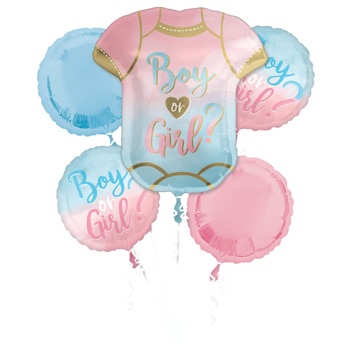 The Big Reveal Gender Reveal Balloon Bouquet - 5 Piece Set