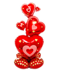 Valentine's Day Airloonz Stack Heart Metallic Balloon