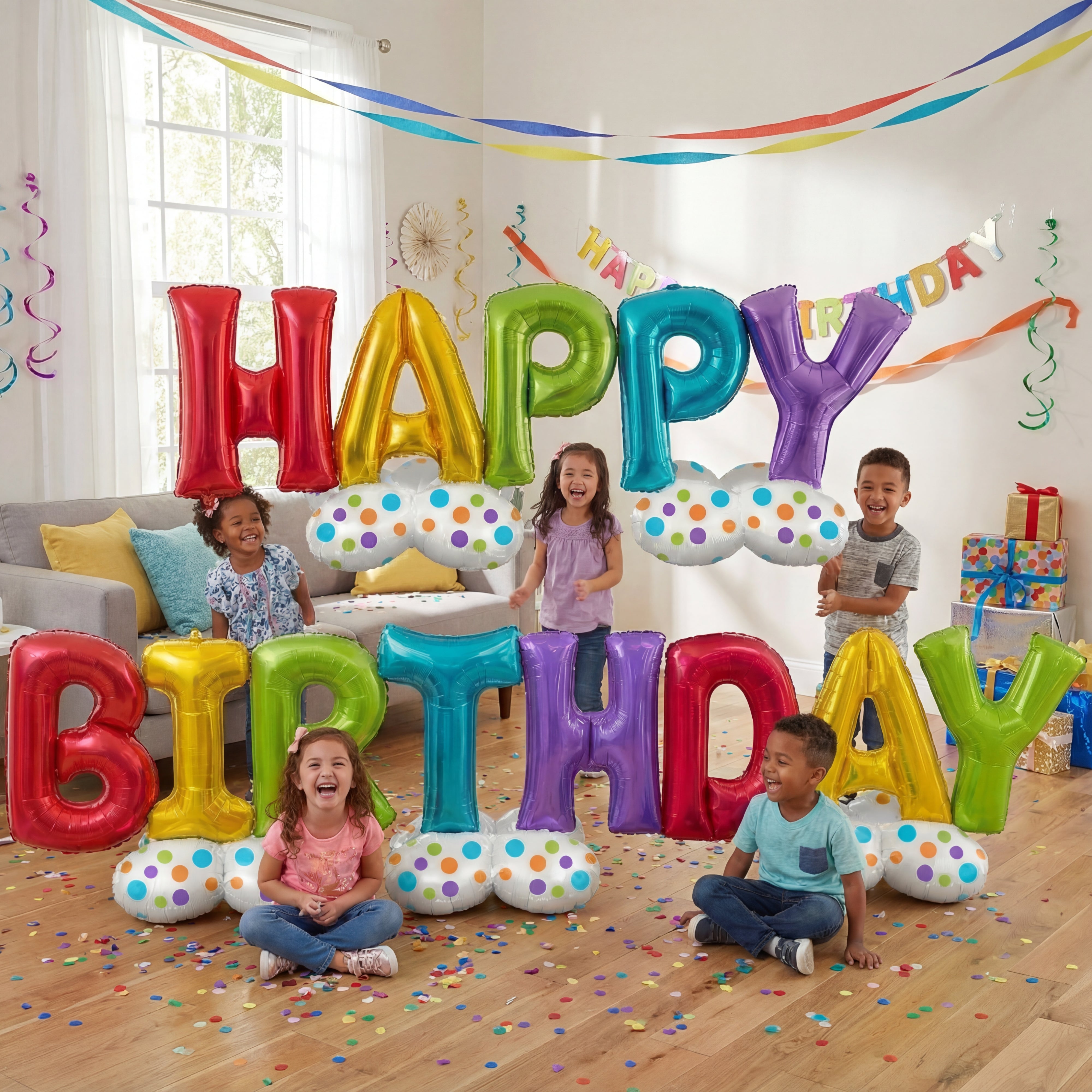 Vibrant Happy Birthday Yard Sign Balloon Kit