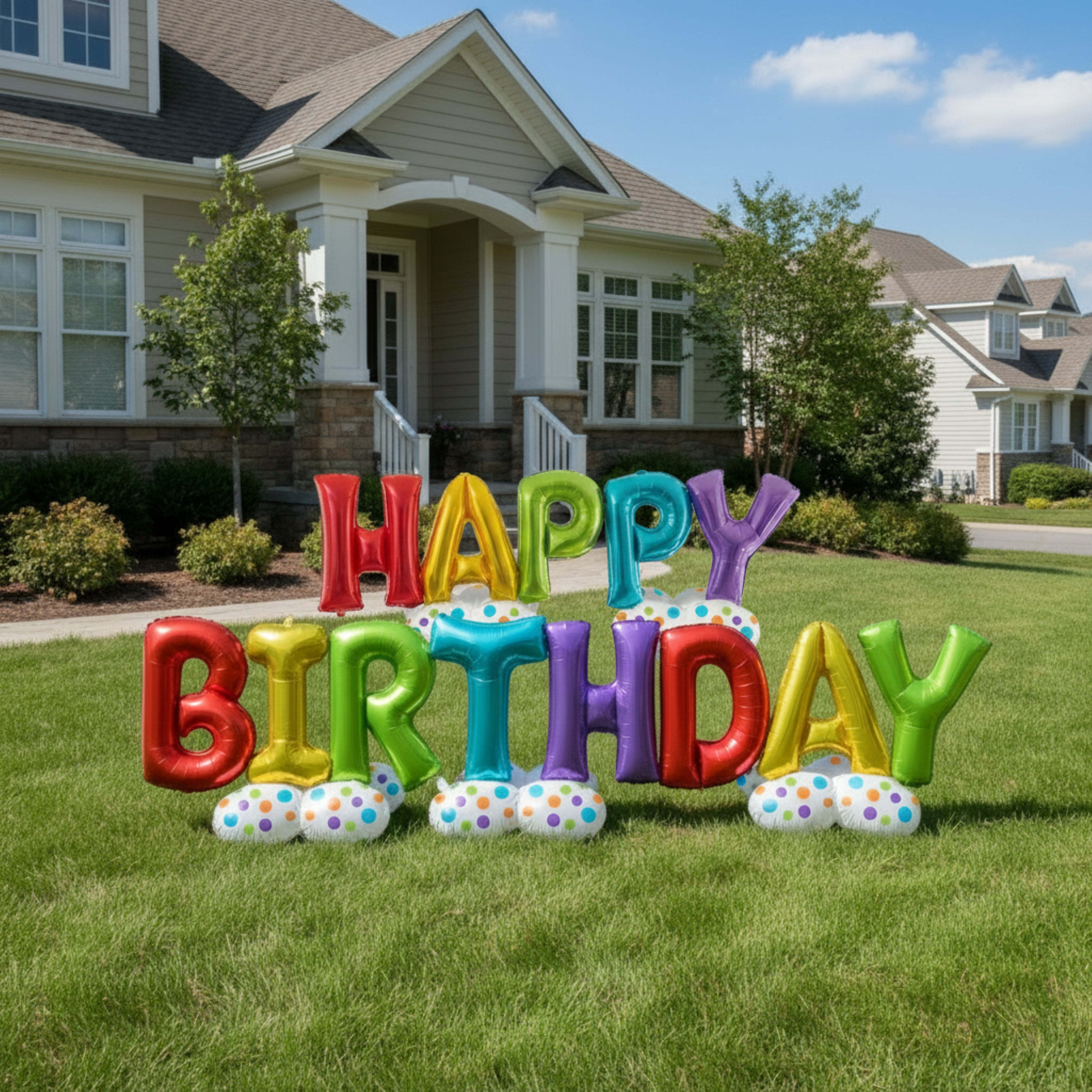 Vibrant Happy Birthday Yard Sign Balloon Kit