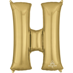 Gold Foil Letter H Balloon - Metallic Party Decor