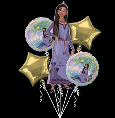 Disney Wish Metallic Balloon Bouquet, 5-pc