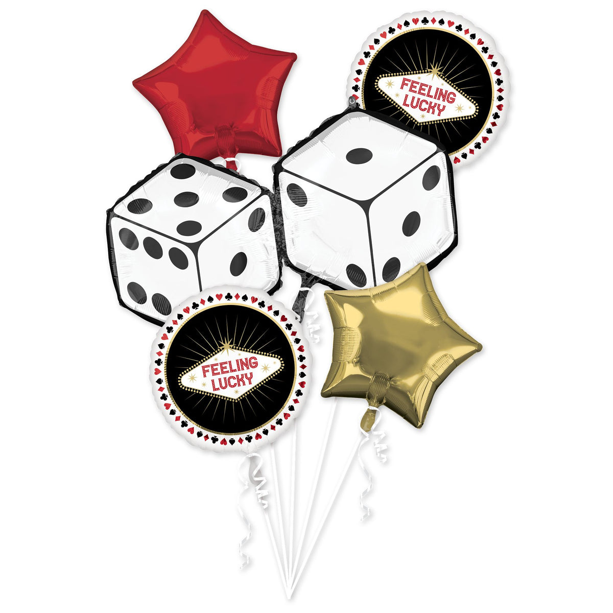 Lucky Party Foil Balloon Bouquet - 5 Piece Set