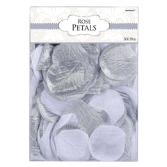 Elegant Fabric Rose Petals, Silver, 3-inch, 300-pack - Pack of 6