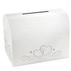 Hearts Cardholder Box, White, for Wedding - Pack of 2