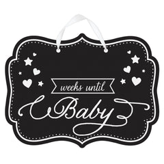 Weeks Until Baby Chalkboard Countdown Sign, Black, 11 inch - Pack of 12