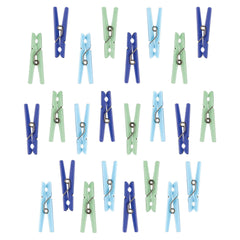 Mini Clothespin Favor Charms, Assorted Blue Tones, 24-ct - Case of 72