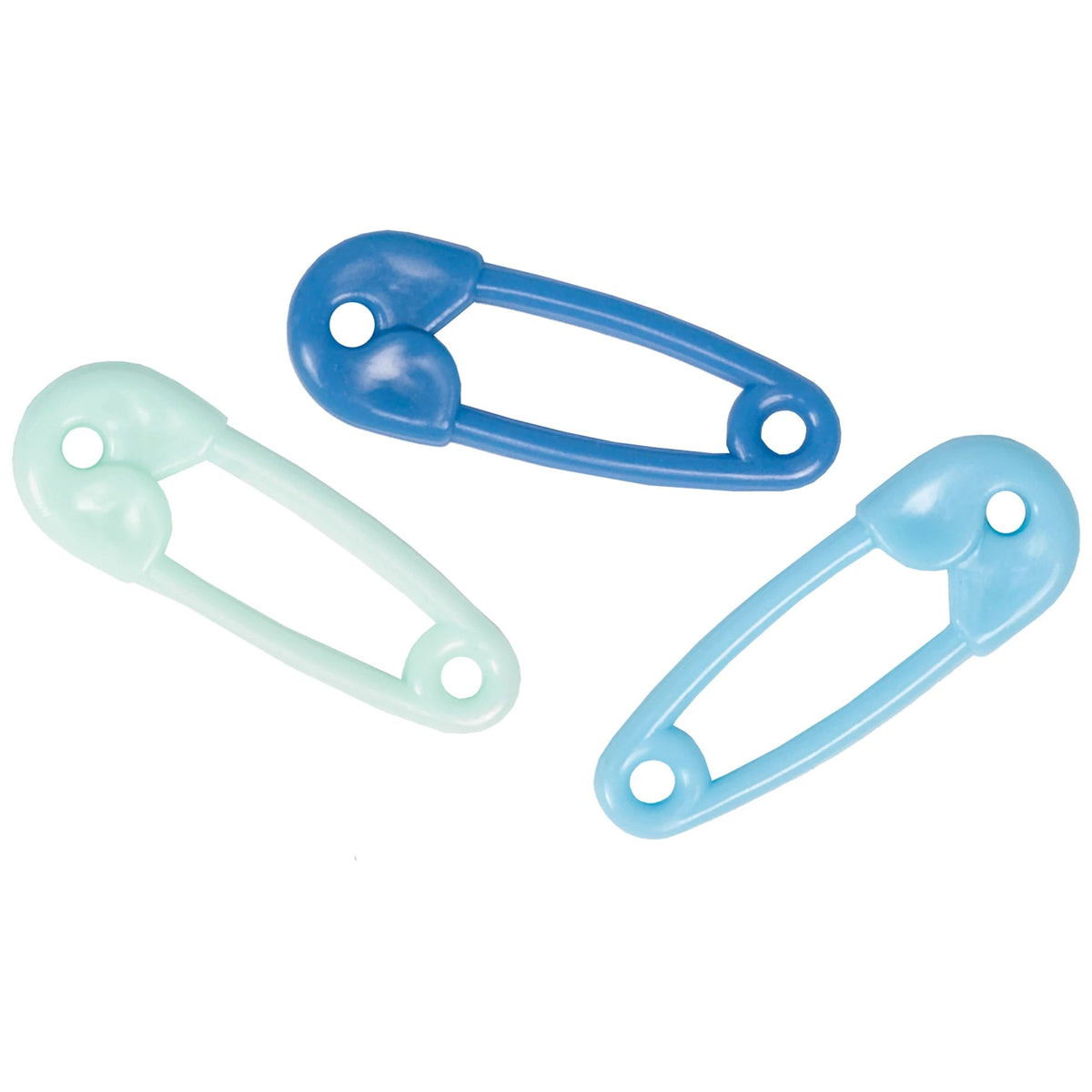 Safety Pin Favor Charms, Blue, 24-ct - Case of 72
