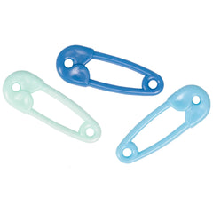 Safety Pin Favor Charms, Blue, 24-ct - Pack of 12