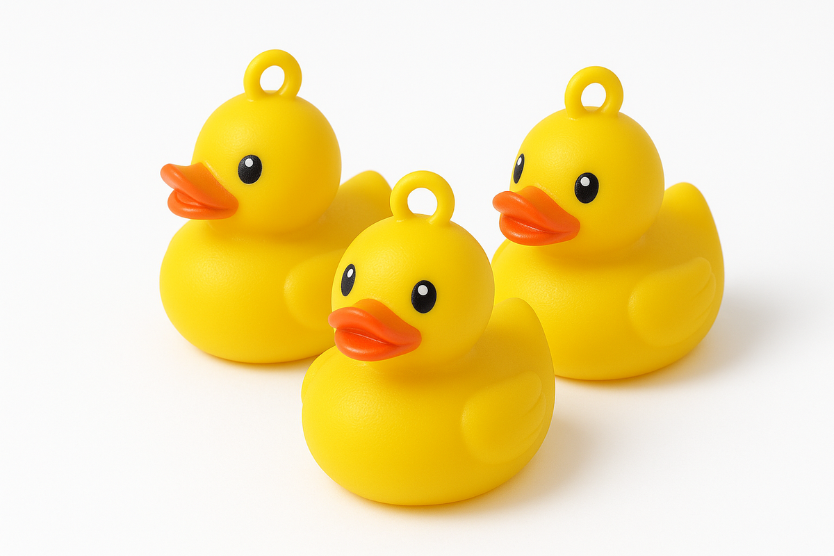 Rubber Duck Favor Charms, Yellow, 3-ct - Case of 72