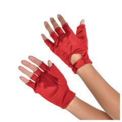 Vibrant Red Adult Fingerless Gloves - Perfect for Costumes and Team Spirit - Pack of 12