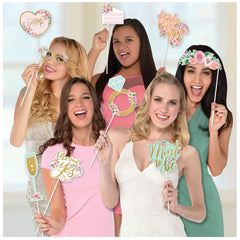 Mint to Be Photo Props, Gold/Mint, Floral, 6.5-inch, 13-pk - Pack of 12