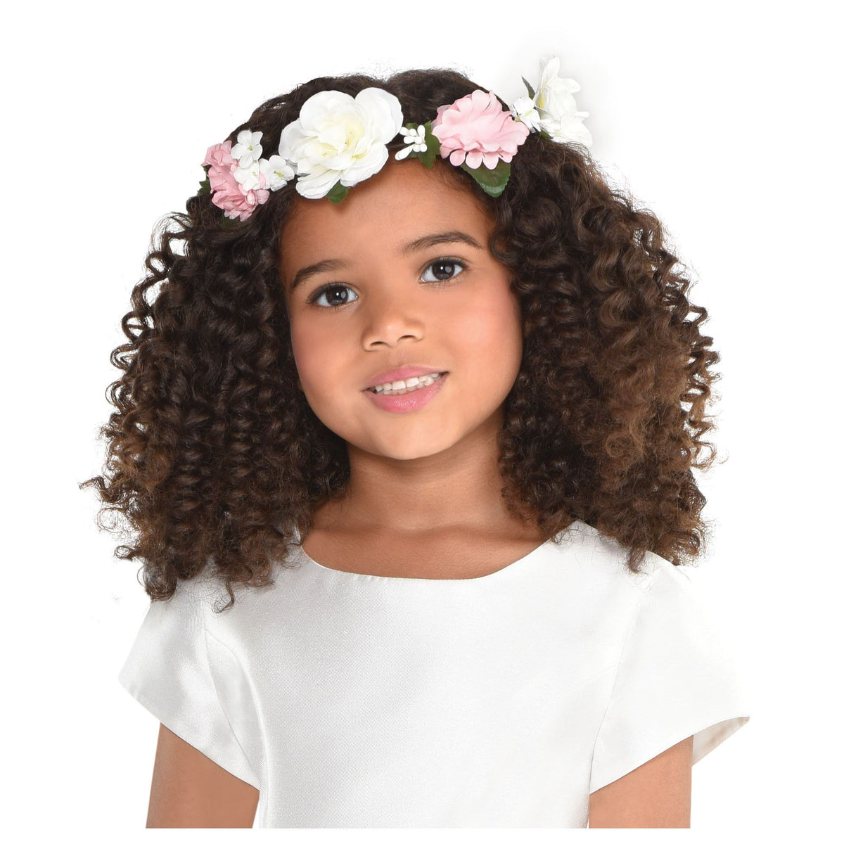 Flower Girl Head Wreath, Pink/White, One Size - Case of 48