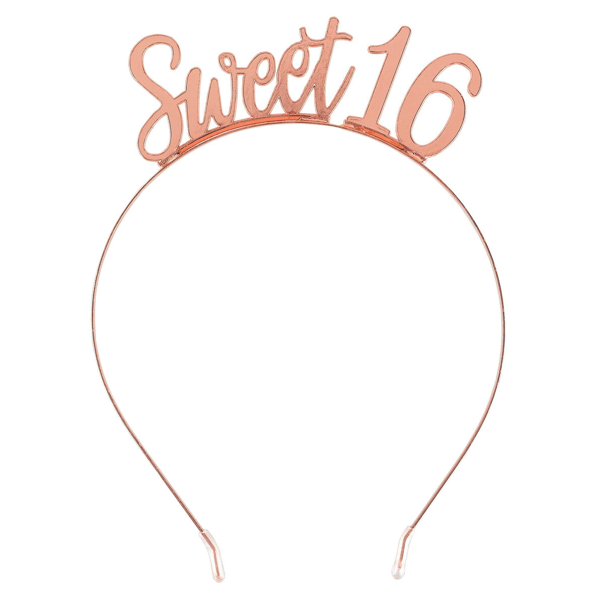 Sweet Sixteen Metal Headband, Rose Gold, One Size - Pack of 12