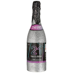 Cheers! 21st Birthday Confetti Popper Bottle - Case of 24
