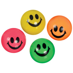 Smiley Face Rubber Bounce Balls, Multicolor, 8-ct - Case of 24