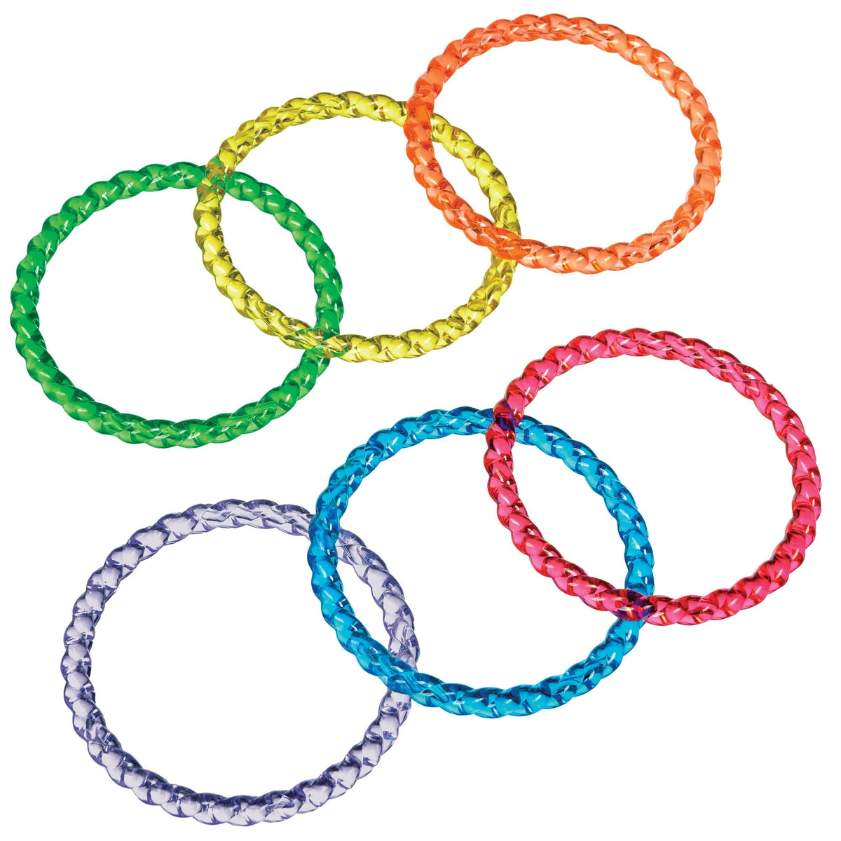 Beaded Bangle Bracelet Wearables, Multi-Colored, 16-pk, for Birthday Party - Pack of 2