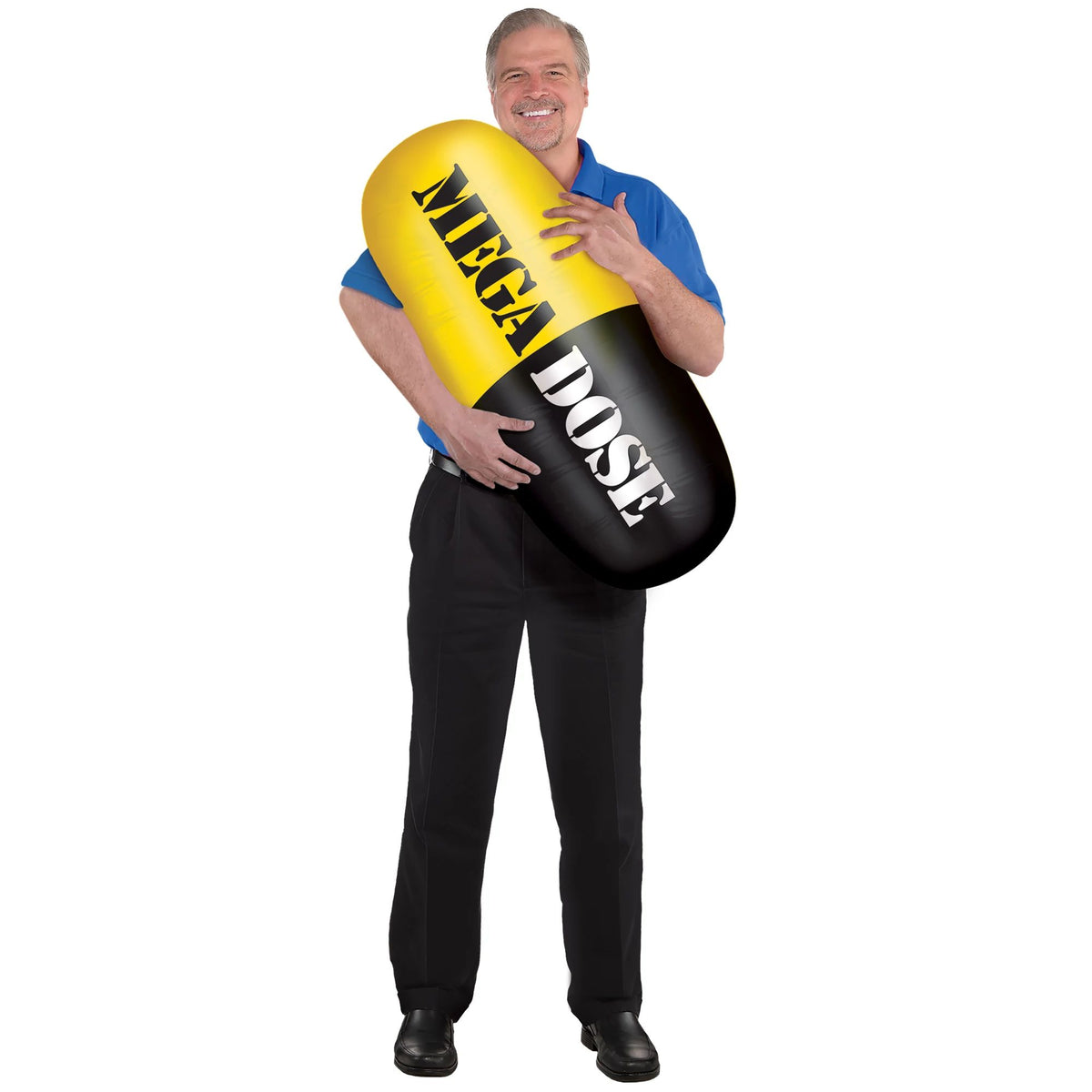 Over the Hill Mega Dose Pill Inflatable, Black/Yellow, 3-foot - Case of 48