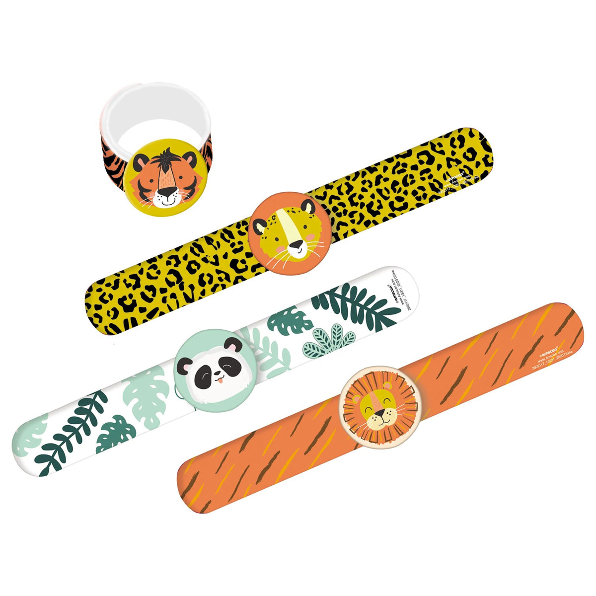 Get Wild Slap Bracelets, Orange/Green, 4-pk - Pack of 6