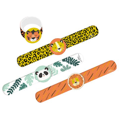 Get Wild Slap Bracelets, Orange/Green, 4-pk - Pack of 6
