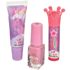 Lip Gloss and Nail Set, Pink, 3-pk, for Birthday Party - Pack of 2