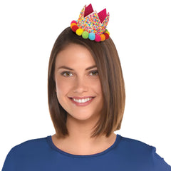 Multi-Color Sprinkle Tiara Hair Clip, One Size - Pack of 6