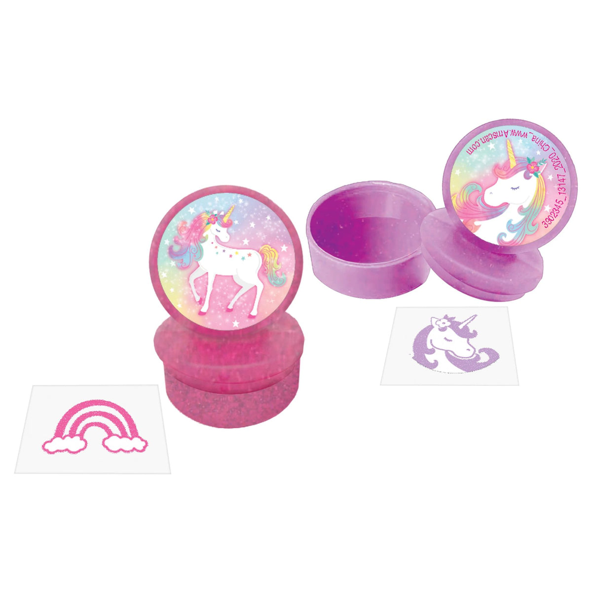 Unicorn Stampers, Pink, 8-ct, for Arts & Crafts/Birthday Favor - Pack of 2