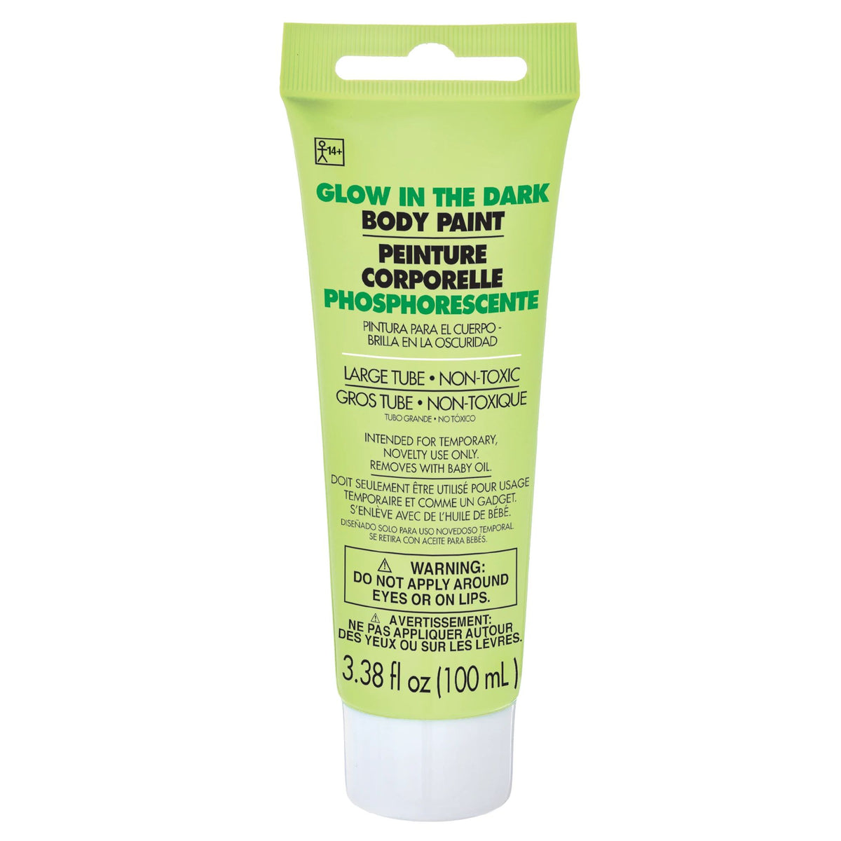 Neon Glow-in-the-Dark Body Paint, 100-ml Tube - Case of 48