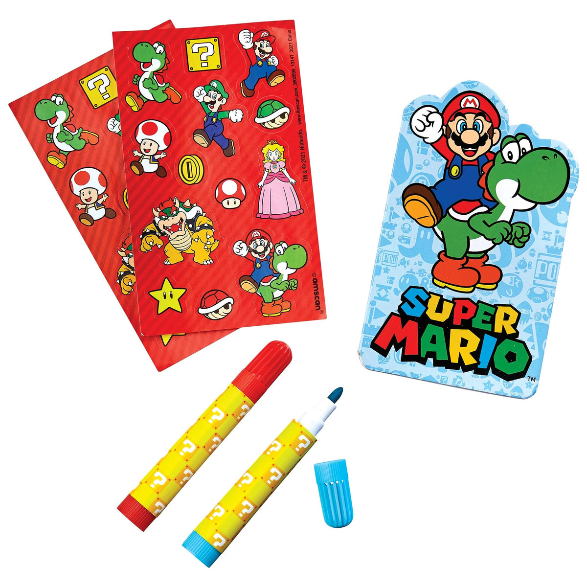 Nintendo Super Mario Stationery Set, Red/Yellow, 5-pk - Pack of 4