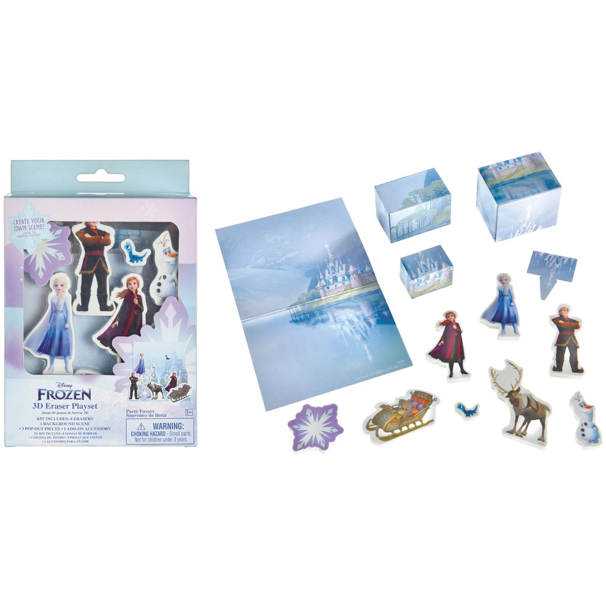 Disney Frozen 2 Eraser Playset for Kids, 9-pcs - Pack of 10
