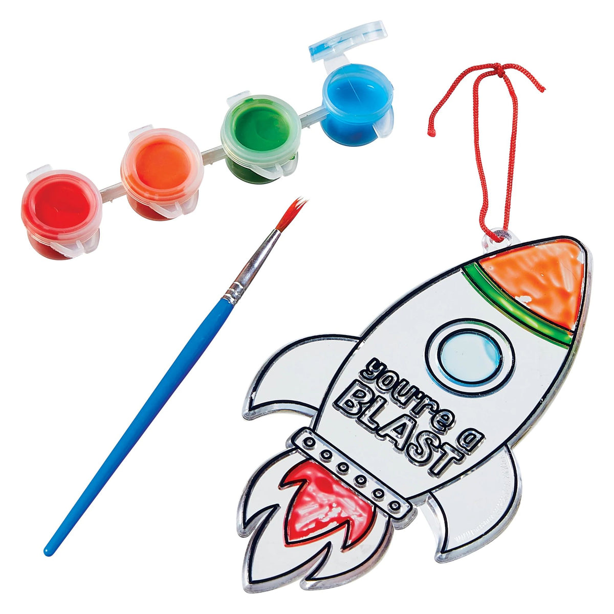 Rocketship Suncatcher Kit, Red/Orange/Green/Blue, 6-pk - Pack of 4