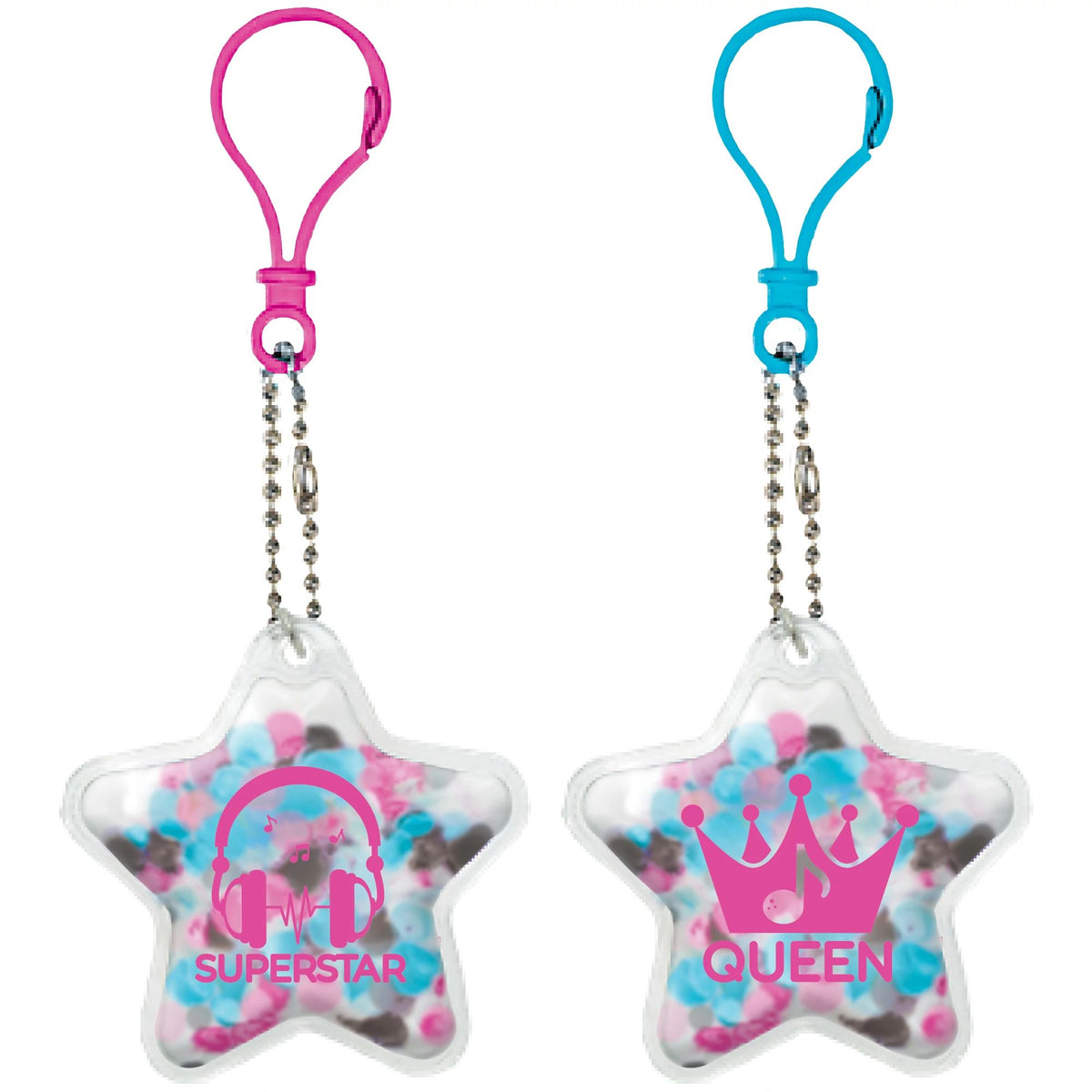 Internet Famous Puffy Vinyl Keychains, Pink/Blue, 2-ct - Case of 48