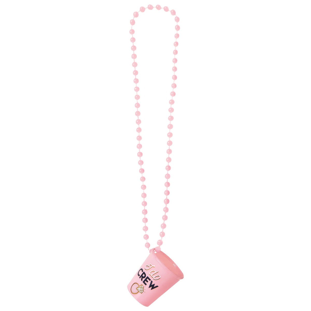 I Do Crew Shot Glass Beaded Necklace, Black/Pink, One Size, 6-pk - Case of 24