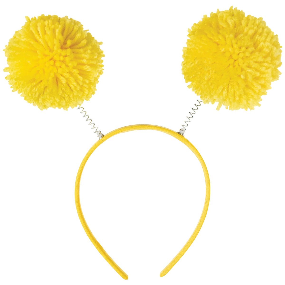 Fuzzy Pom Pom Headbopper Headband, Yellow, One Size - Pack of 2