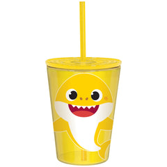 Baby Shark Reusable Tumbler, Yellow, 18-oz, with Straw - Case of 24