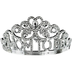 Mom To Be Bejeweled Crown Tiara, Silver, One Size - Case of 72