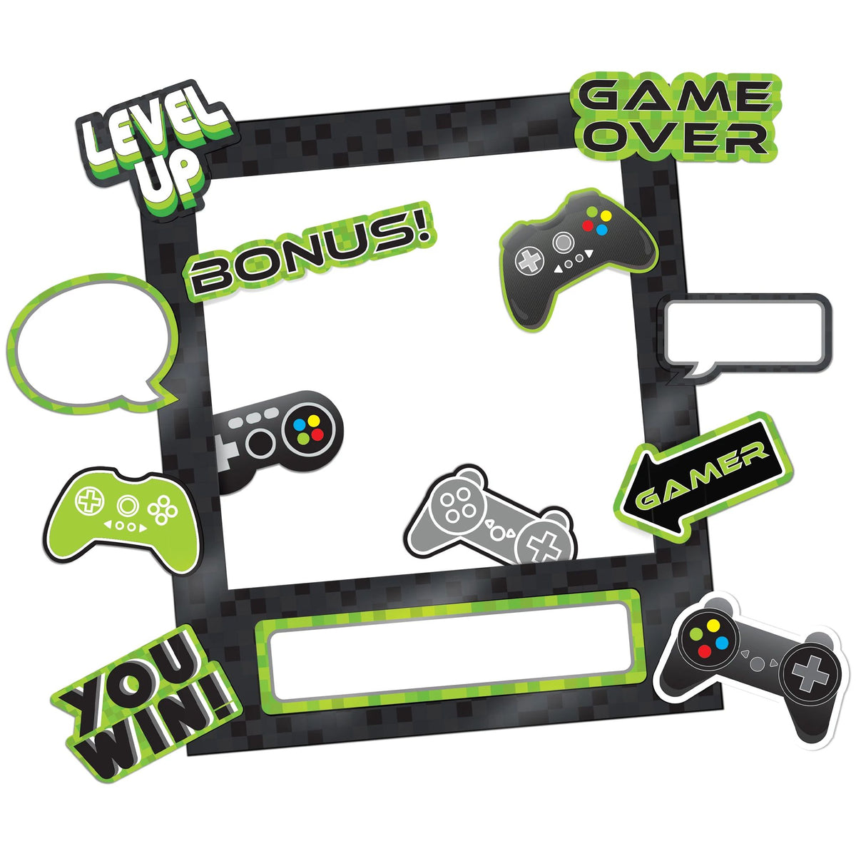 Level Up Customizable Photo Frame, Black/Green, 31.5-inch, 15-pk - Pack of 3