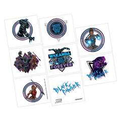 Marvel Black Panther Wakanda Forever Temporary Tattoos, Blue/Purple, 8-pk - Case of 72