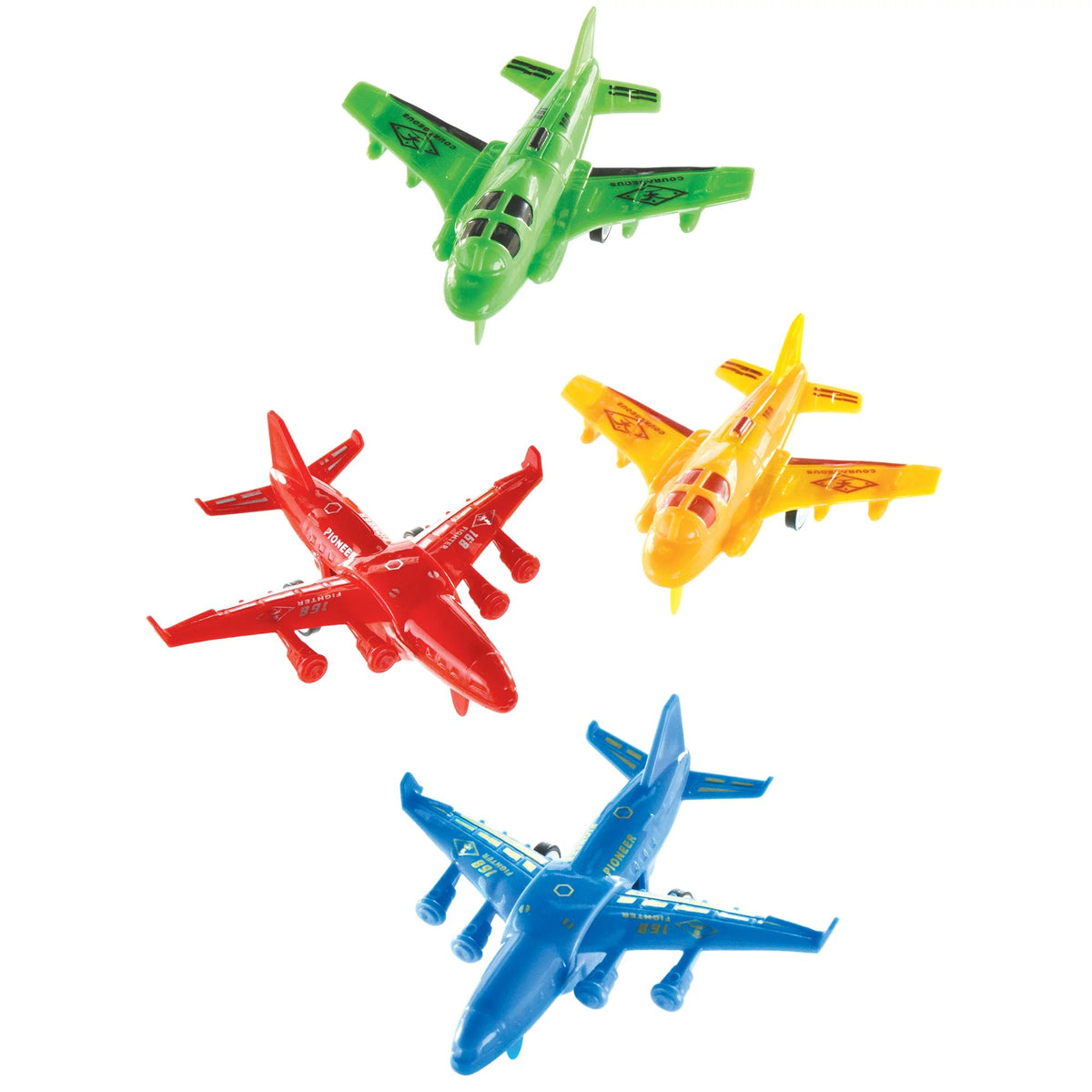 Colorful Pullback Airplane Toy Set - Case of 30