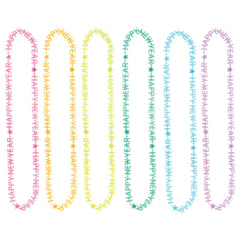 Happy New Year Glow Necklaces, Multi-Colored, 18-inch, 6-pk - Pack of 2