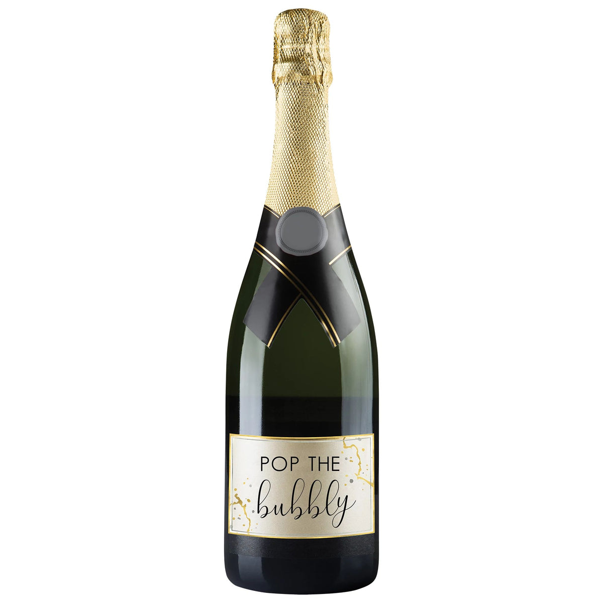 Pop The Bubbly Champagne Bottle Cutout, Gold, 30-inch - Pack of 9