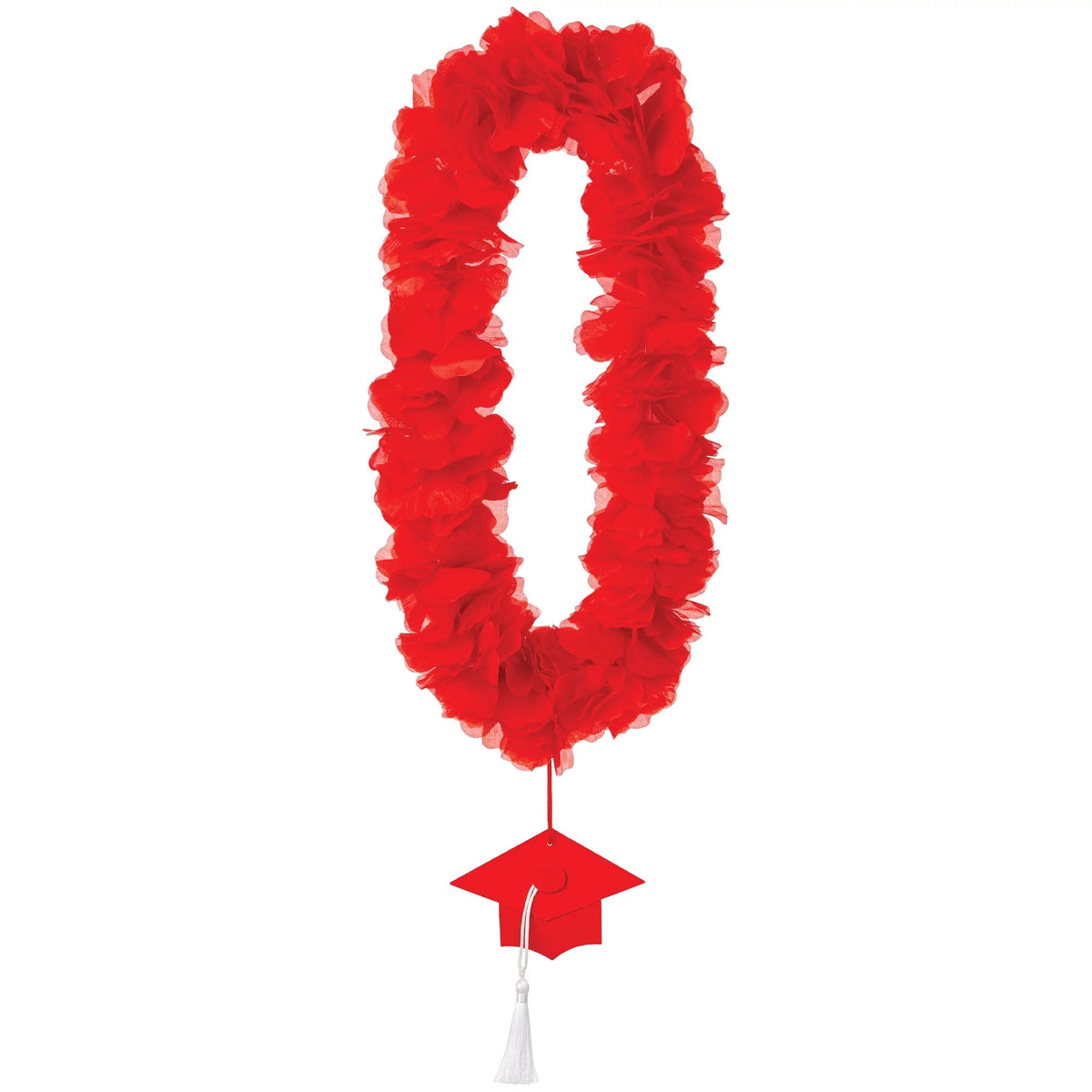 Red Graduation Lei Necklace with Cap Charm - Pack of 2