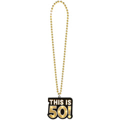 Light-Up This Is 50! Birthday Necklace - Case of 54