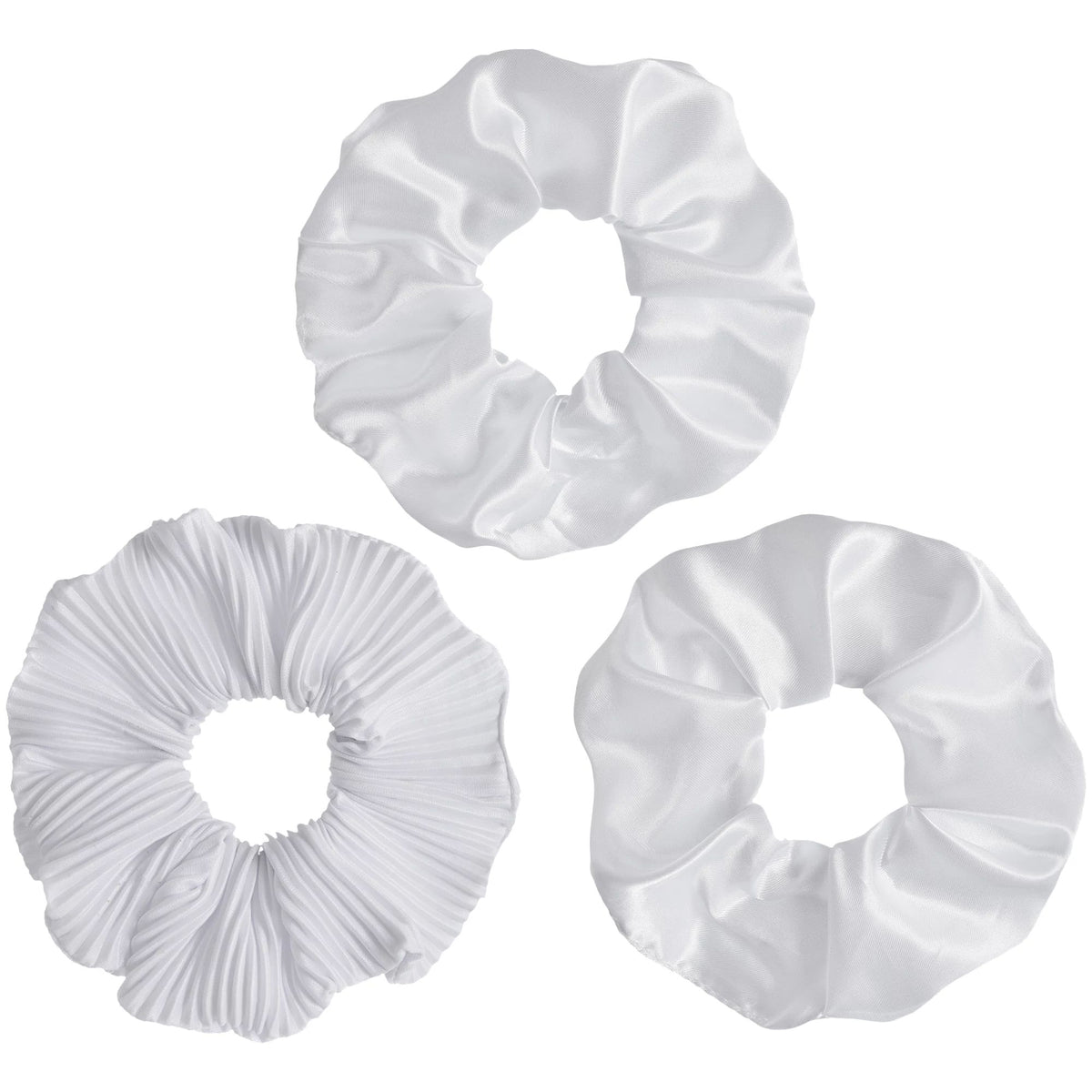 White Hair Scrunchies, 3-pk - Pack of 12