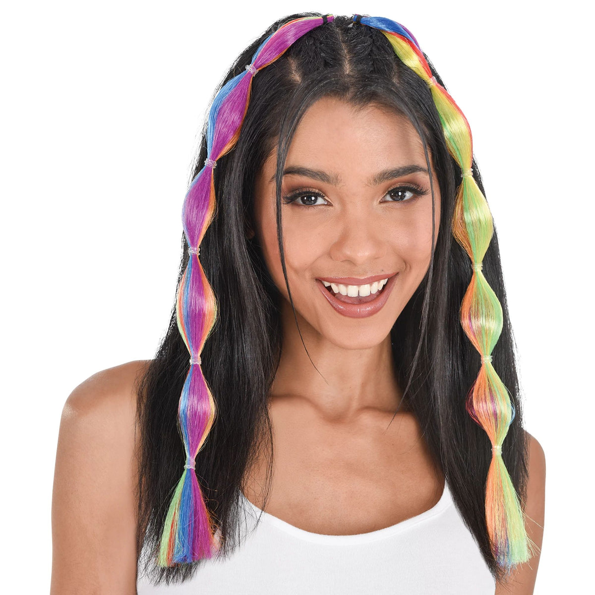 Multi-Colored Bubble Braid Hair Extensions, 2-pcs - Pack of 2