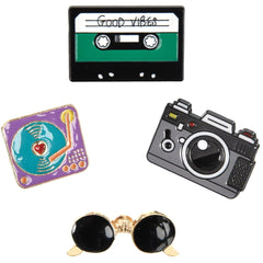 Retro Vibes Enamel Pin Set - Pack of 2