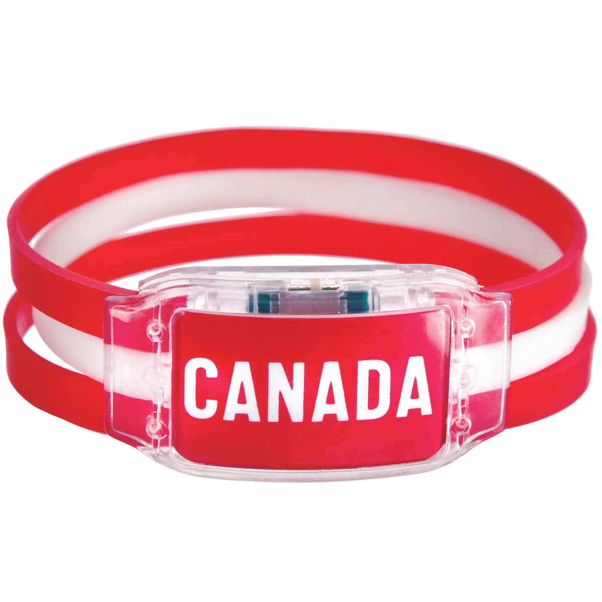Canada Day Light-Up Bracelets, Red/White, 7-in - Pack of 12