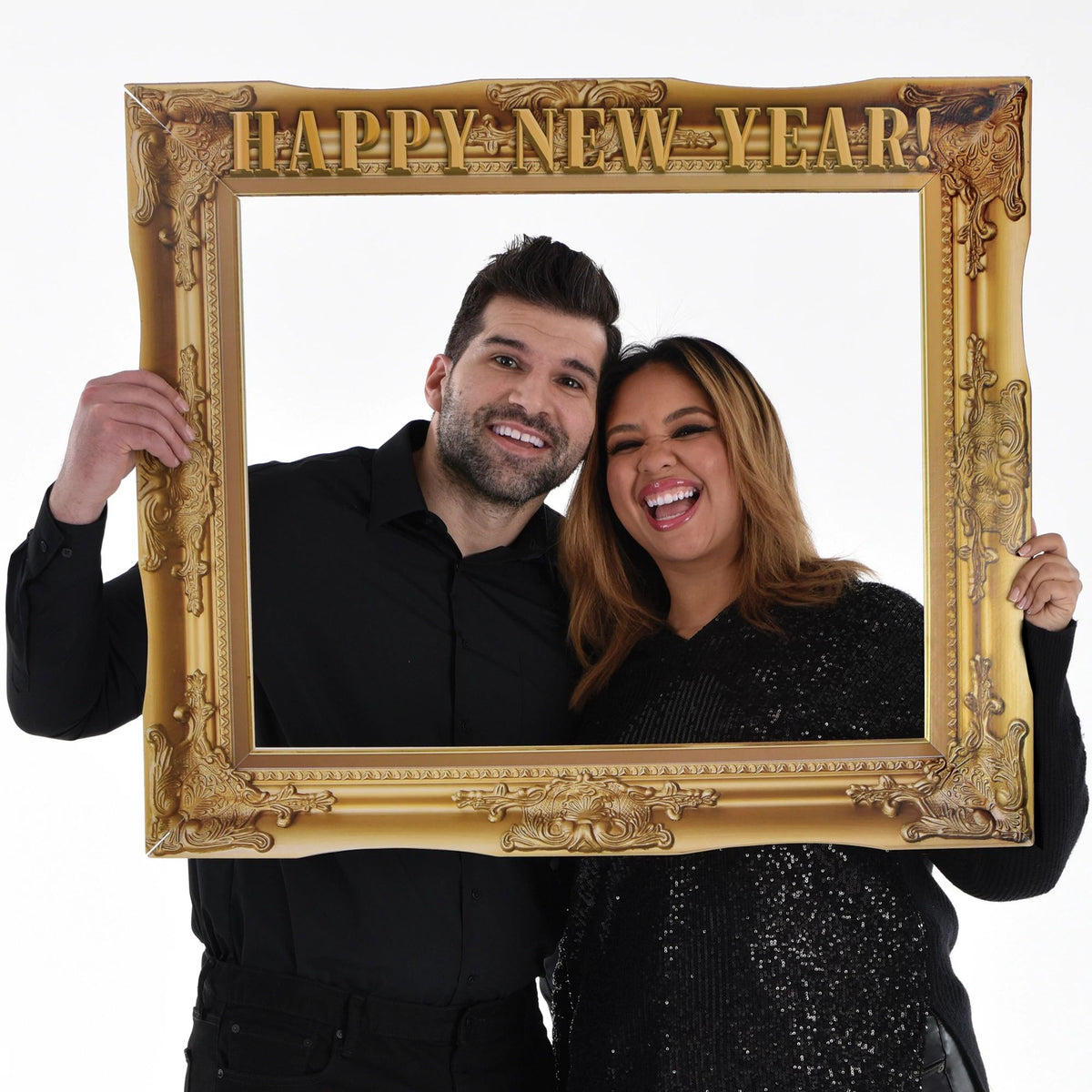 Giant Photo Frame Prop, Gold, for New Year's Eve/Party - Pack of 4